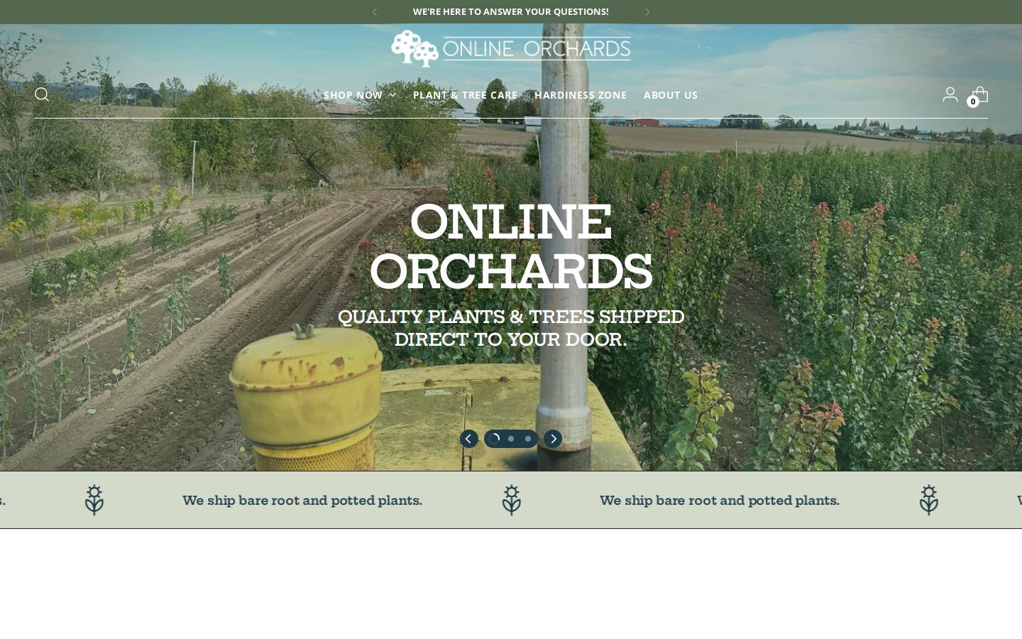 Onlineorchards homepage screenshot
