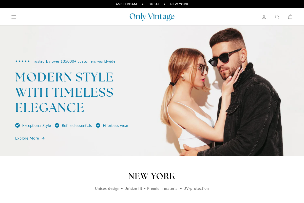 ONLY VINTAGE homepage screenshot