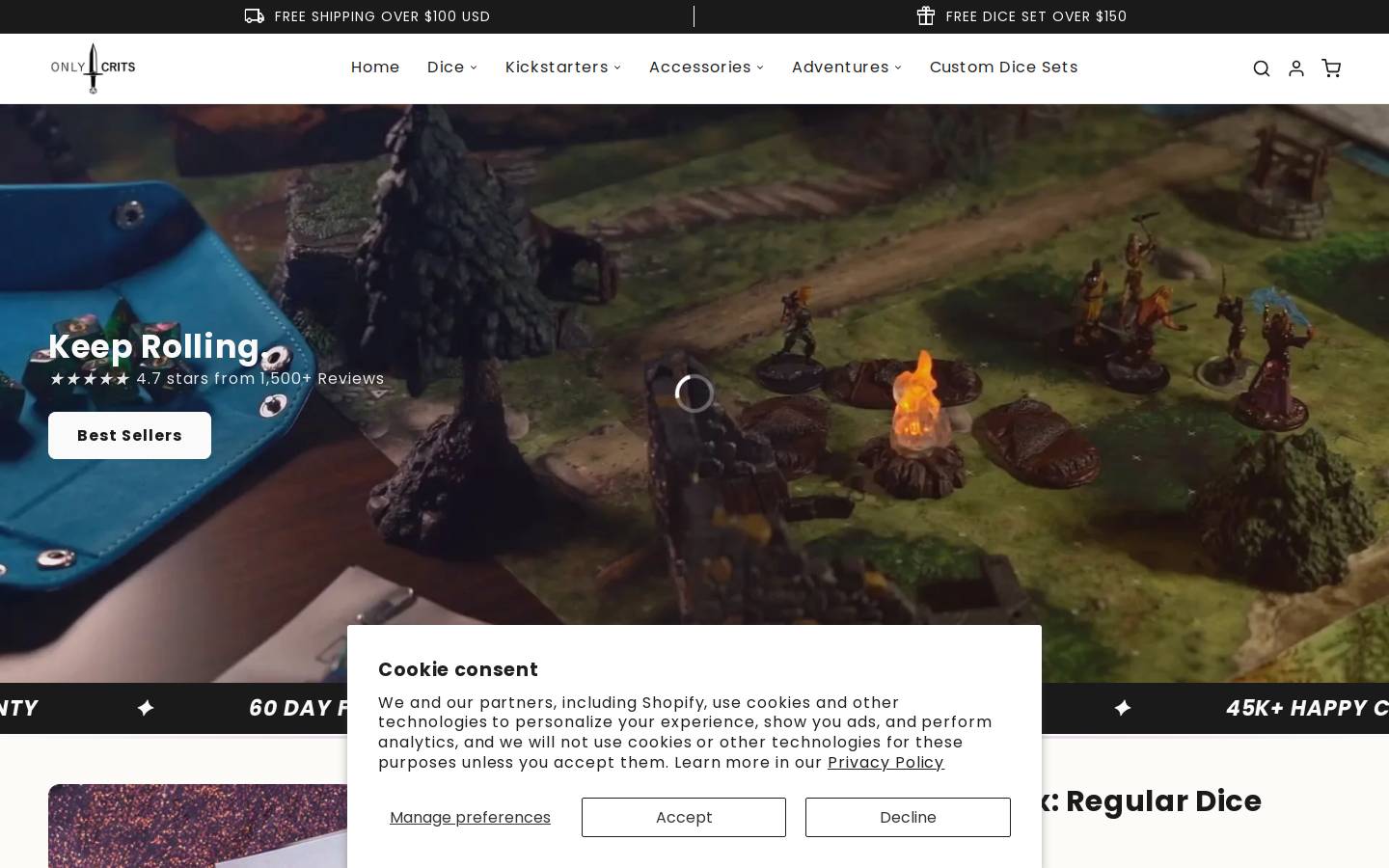 Onlycrits homepage screenshot