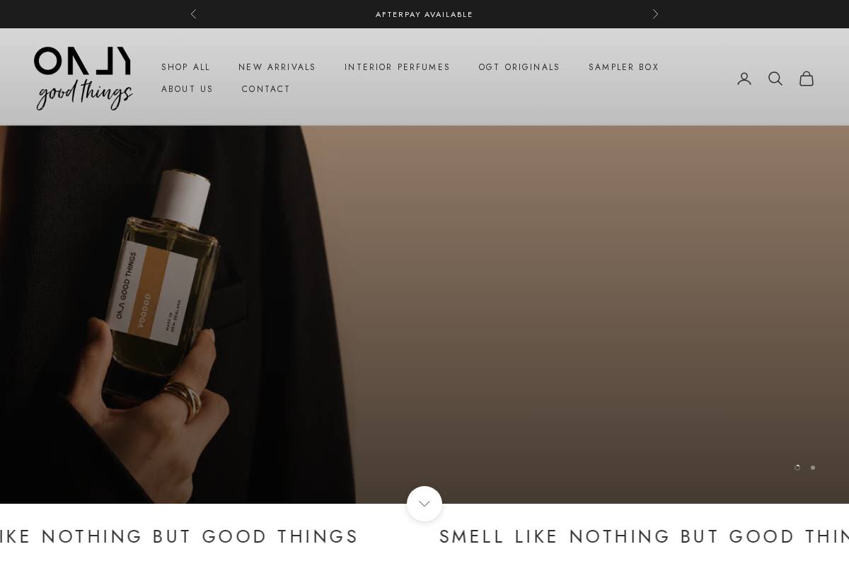 onlygoodthings.co.nz homepage screenshot