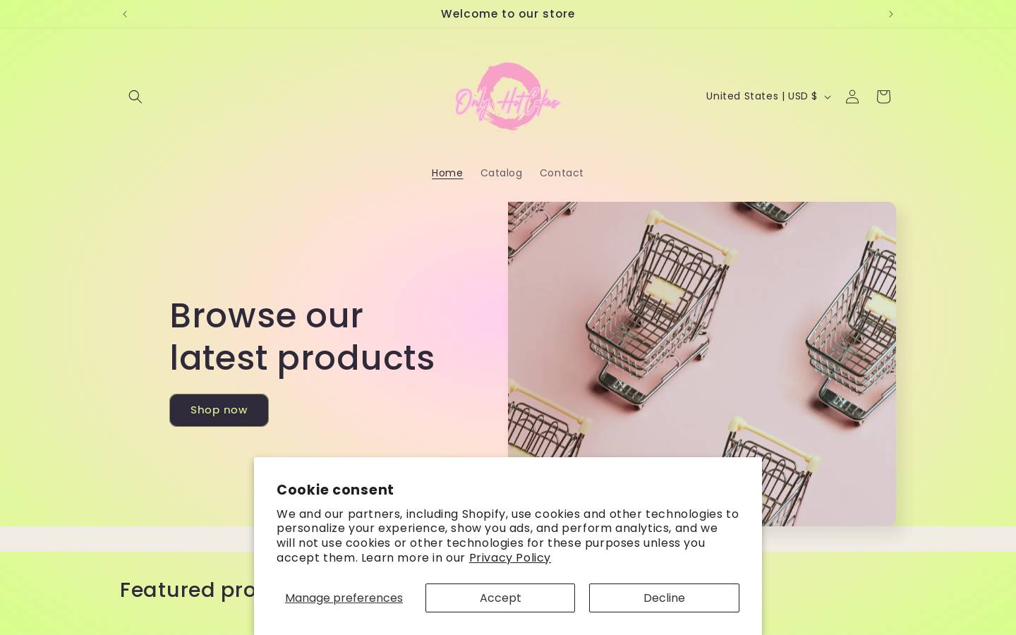 onlyhotcakes.com homepage screenshot