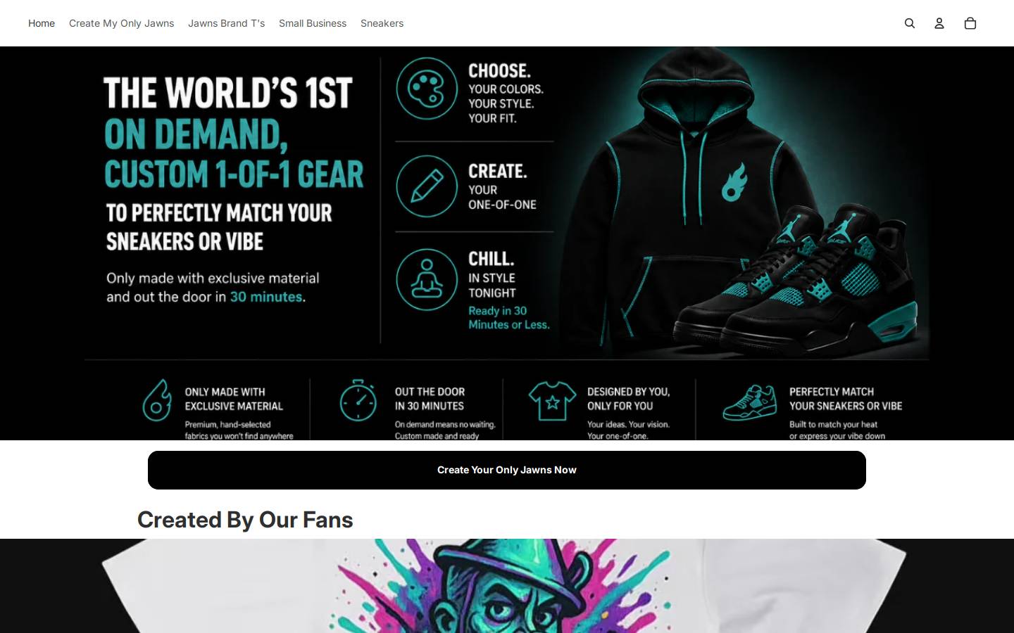 onlyjawns.com homepage screenshot