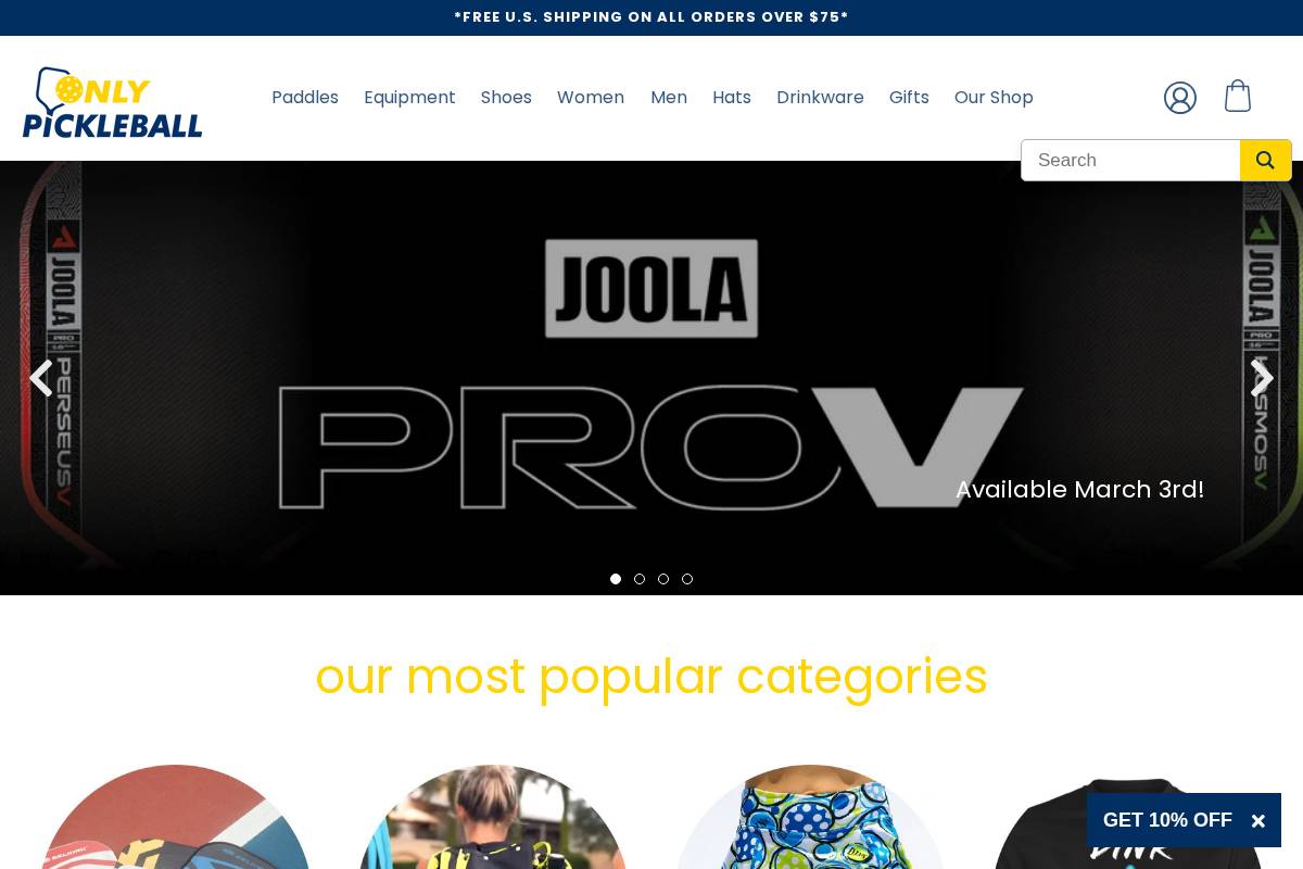 onlypickleball.com homepage screenshot