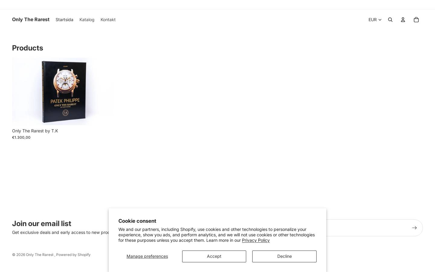 onlytherarest.com homepage screenshot