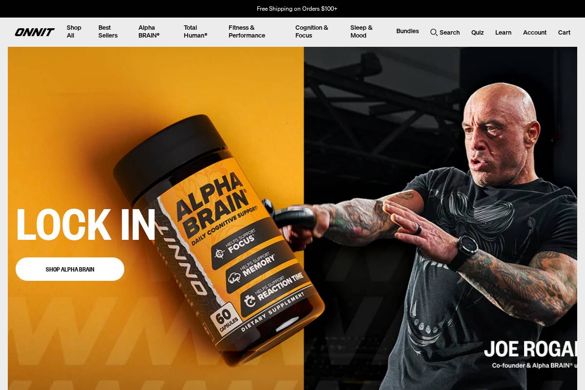 Onnit homepage screenshot