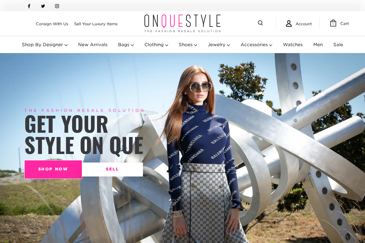 OnQueStyle homepage screenshot