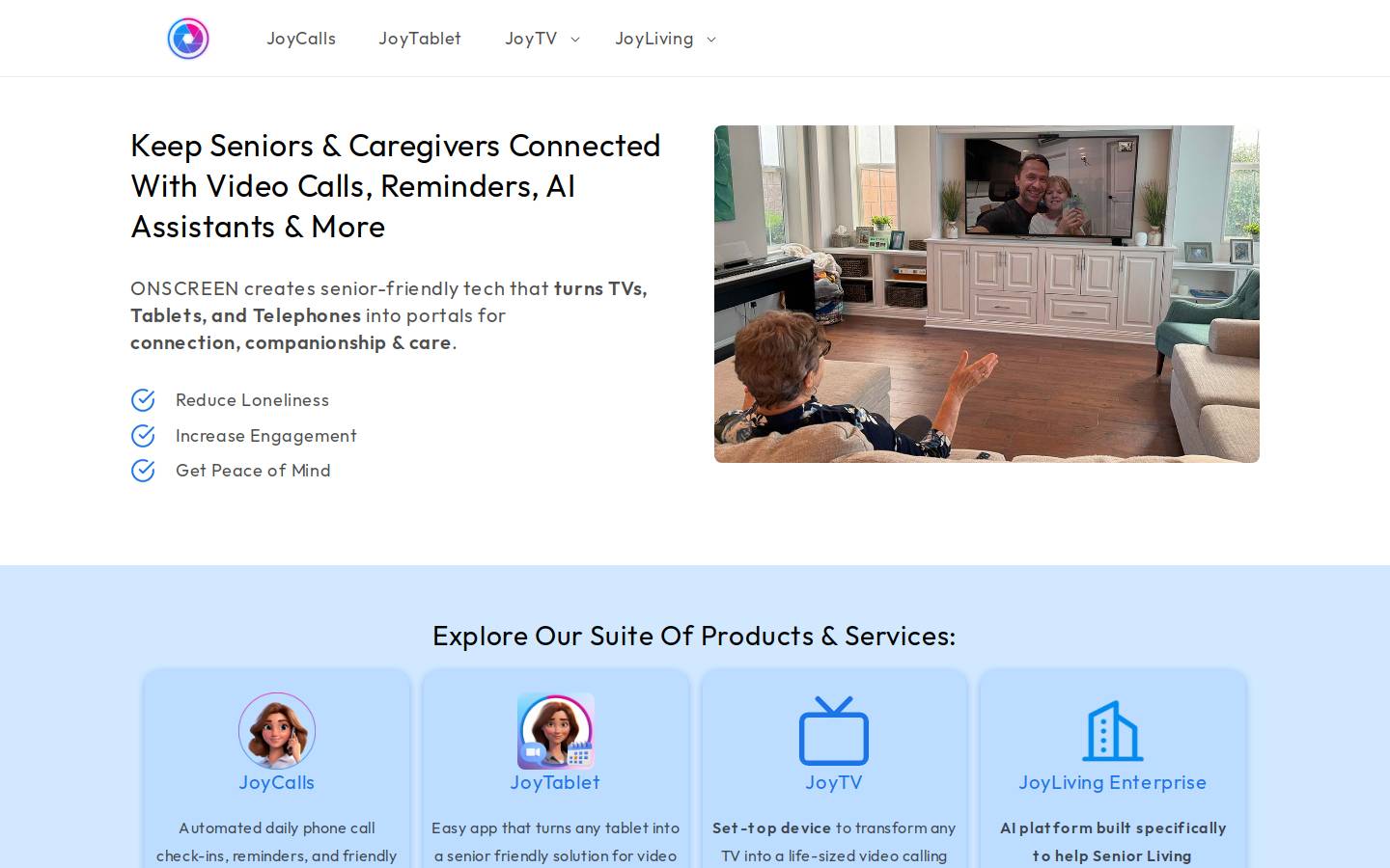onscreeninc.com homepage screenshot