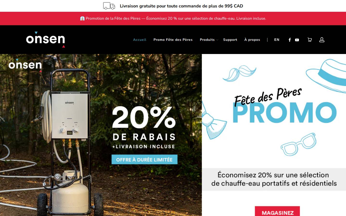 onsenproduits.ca homepage screenshot