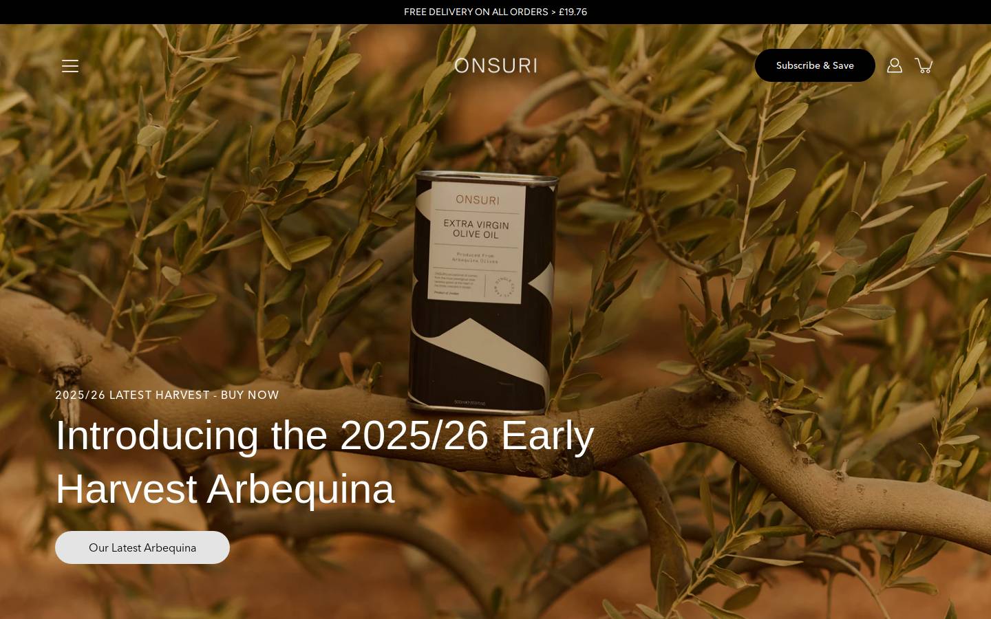 Onsurioliveoil homepage screenshot
