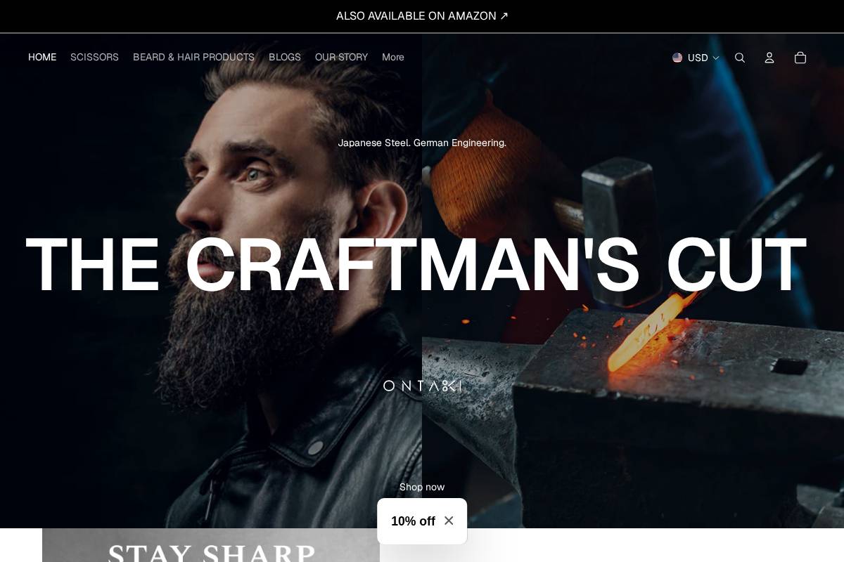 ontaki.com homepage screenshot