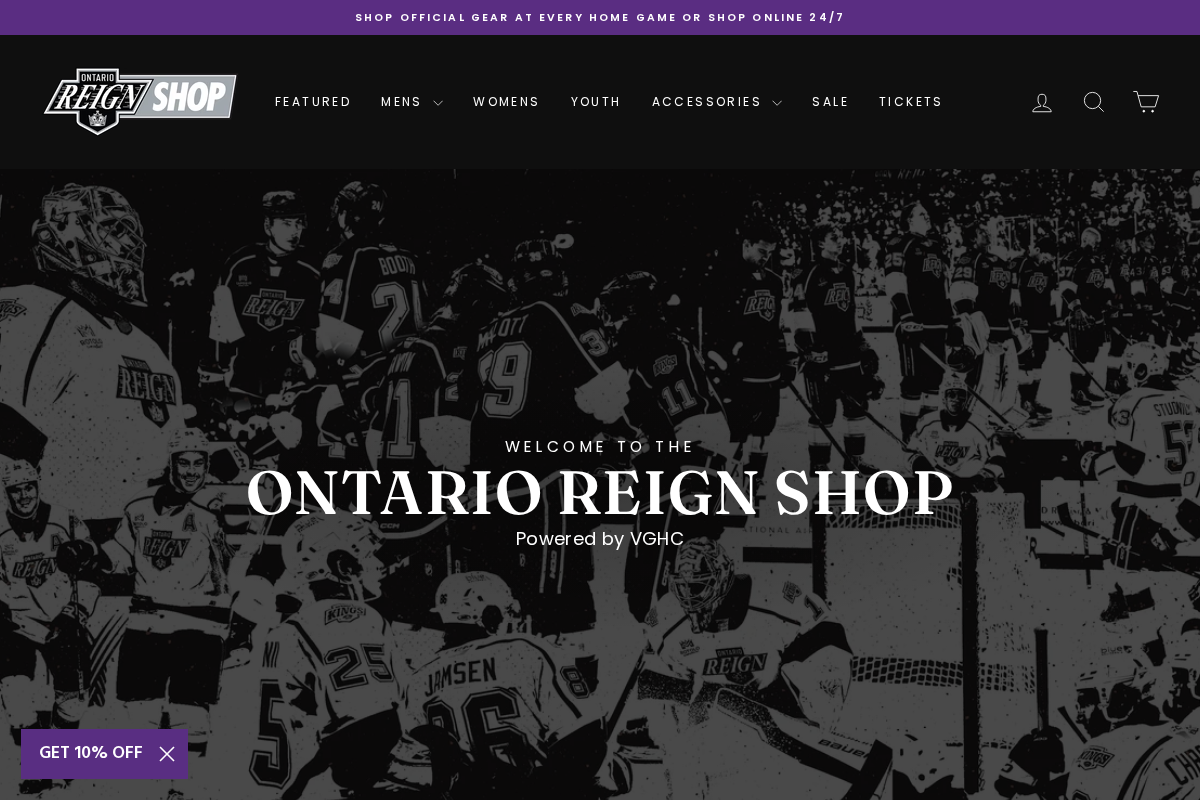 Ontario Reign Shop homepage screenshot