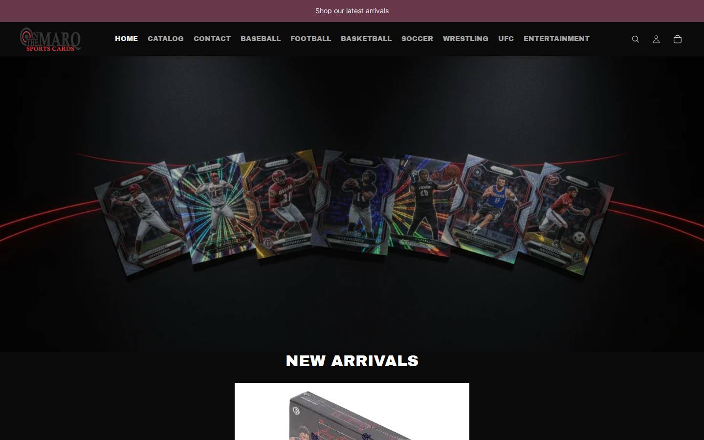 onthemarqcards.com homepage screenshot