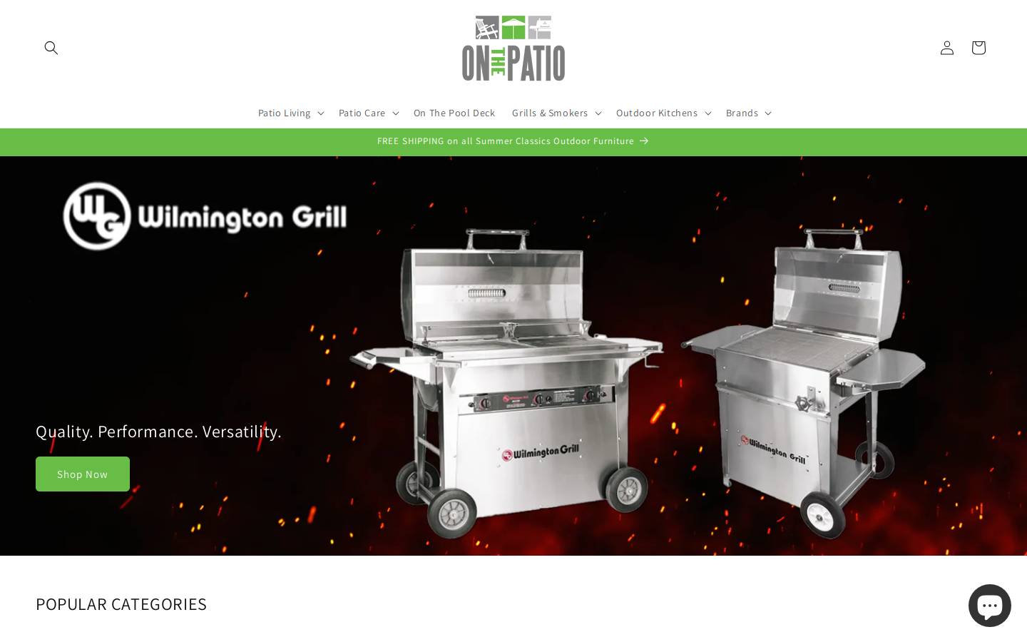 onthepatio.com homepage screenshot