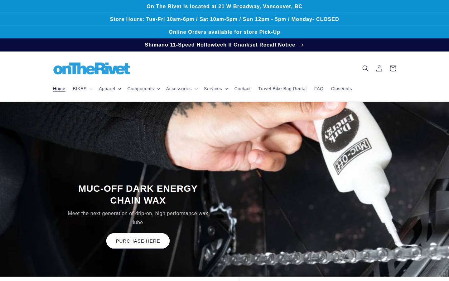 ontherivet.ca homepage screenshot