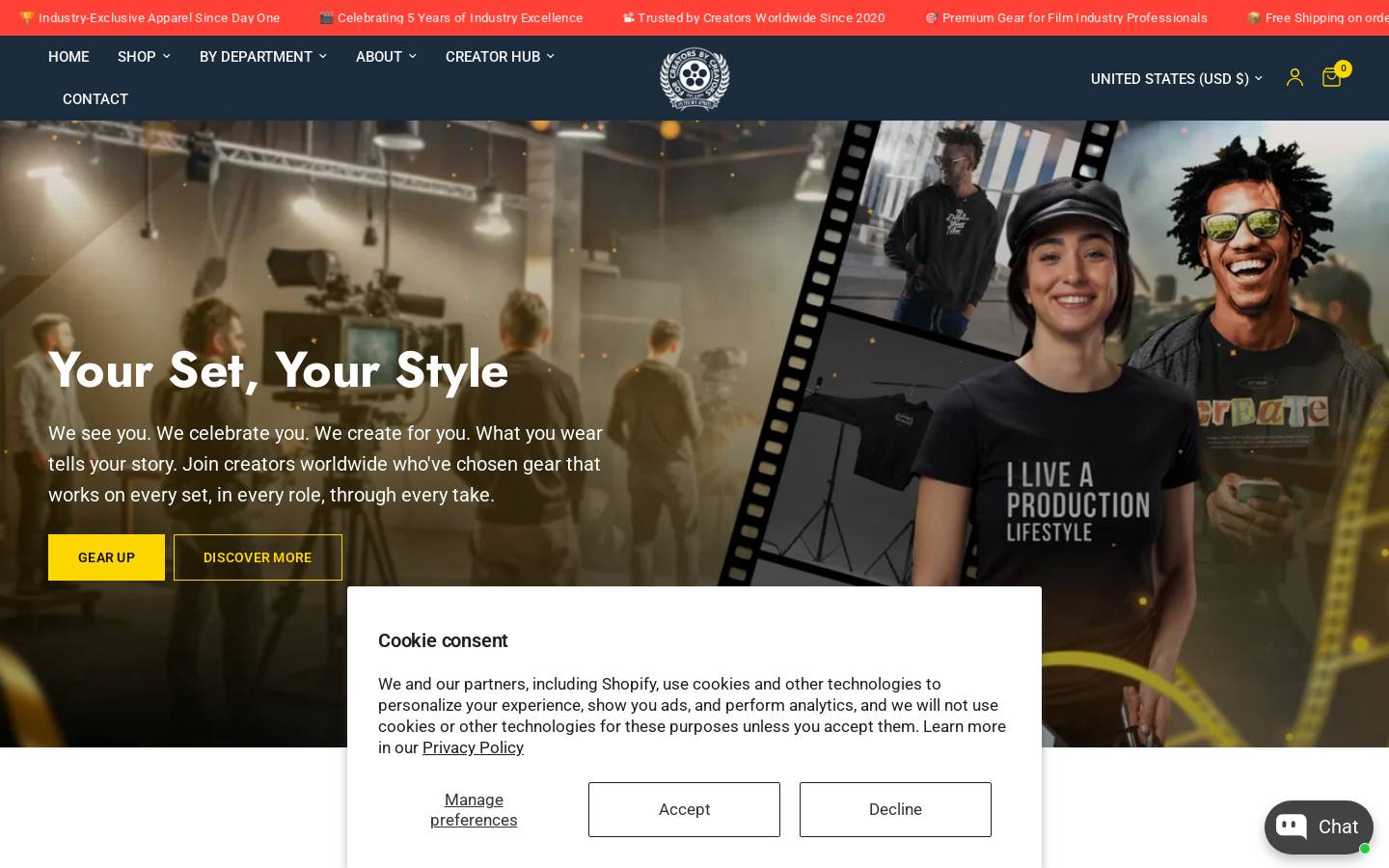 onthesetapparel.com homepage screenshot
