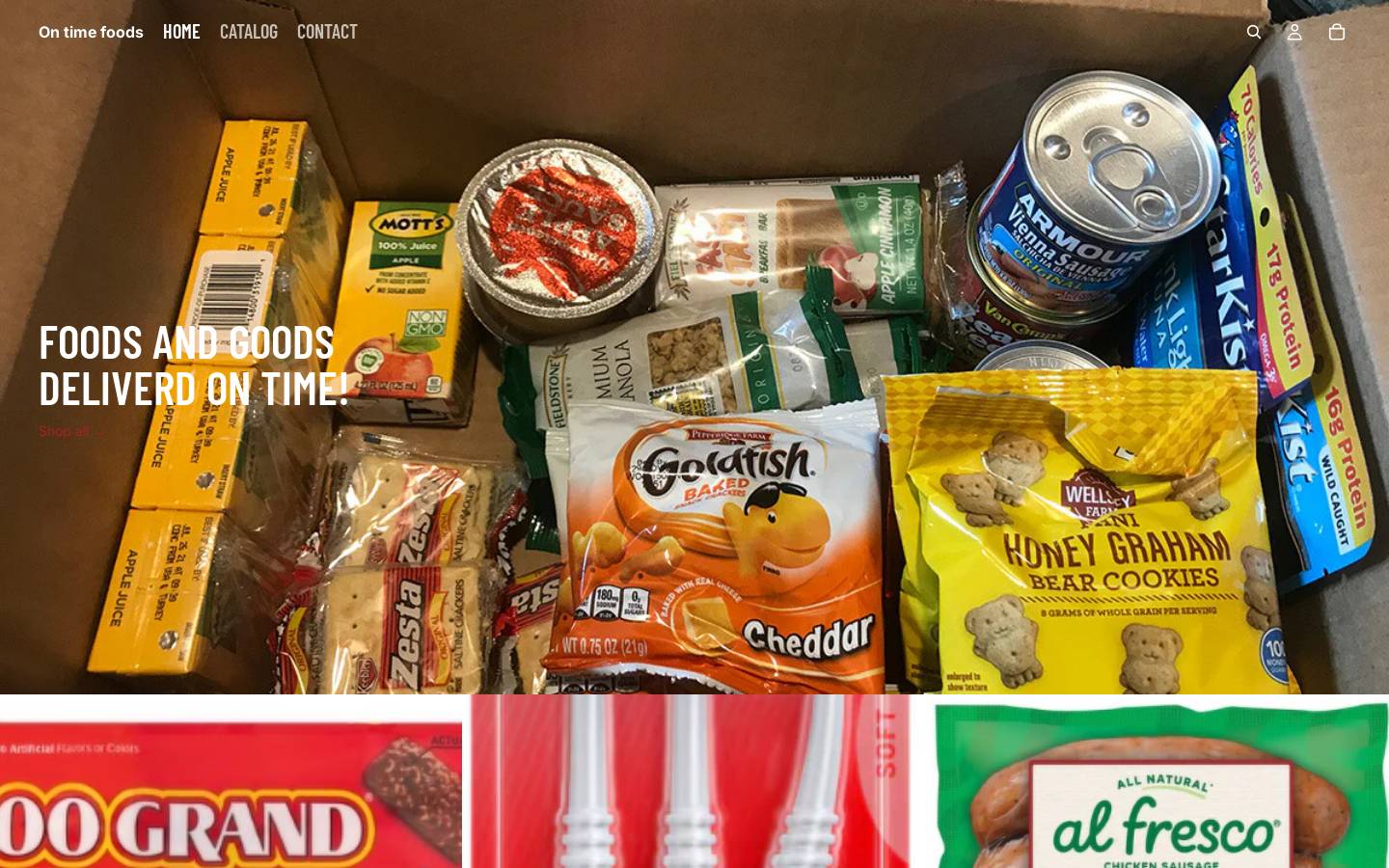 ontimefoodsstore.com homepage screenshot