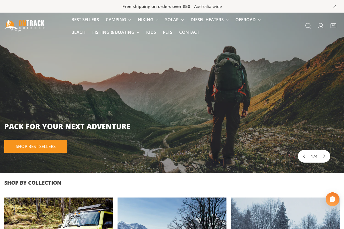 OnTrack Outdoor Pty Ltd homepage screenshot