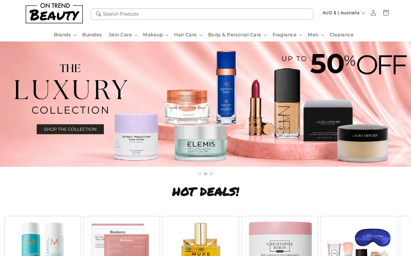 On Trend Beauty homepage screenshot