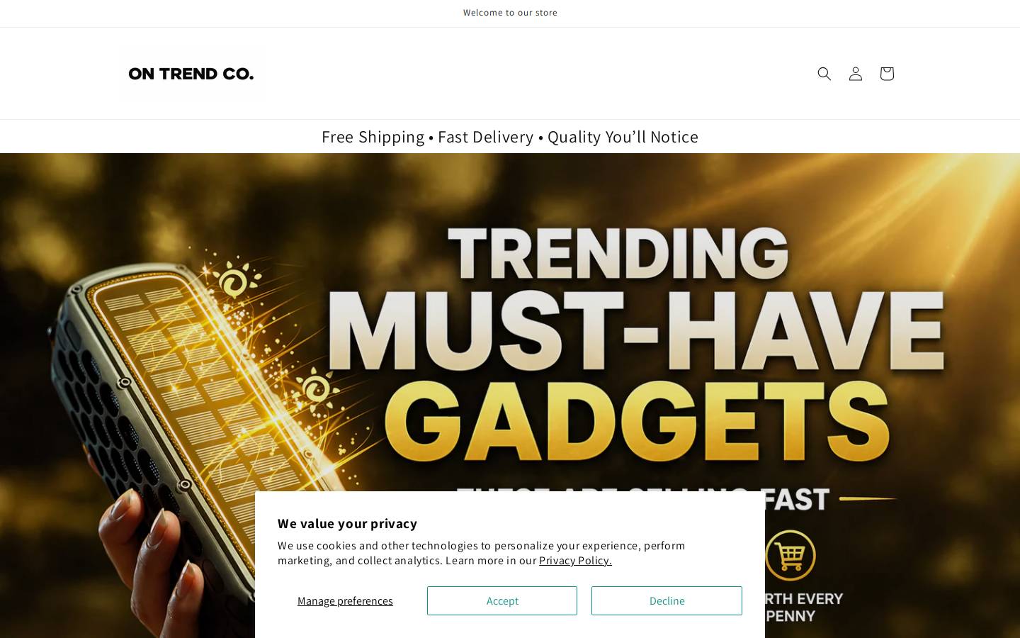 ontrendco.com homepage screenshot