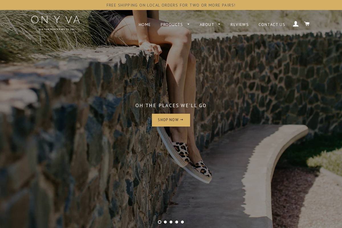 onyvashop.com homepage screenshot