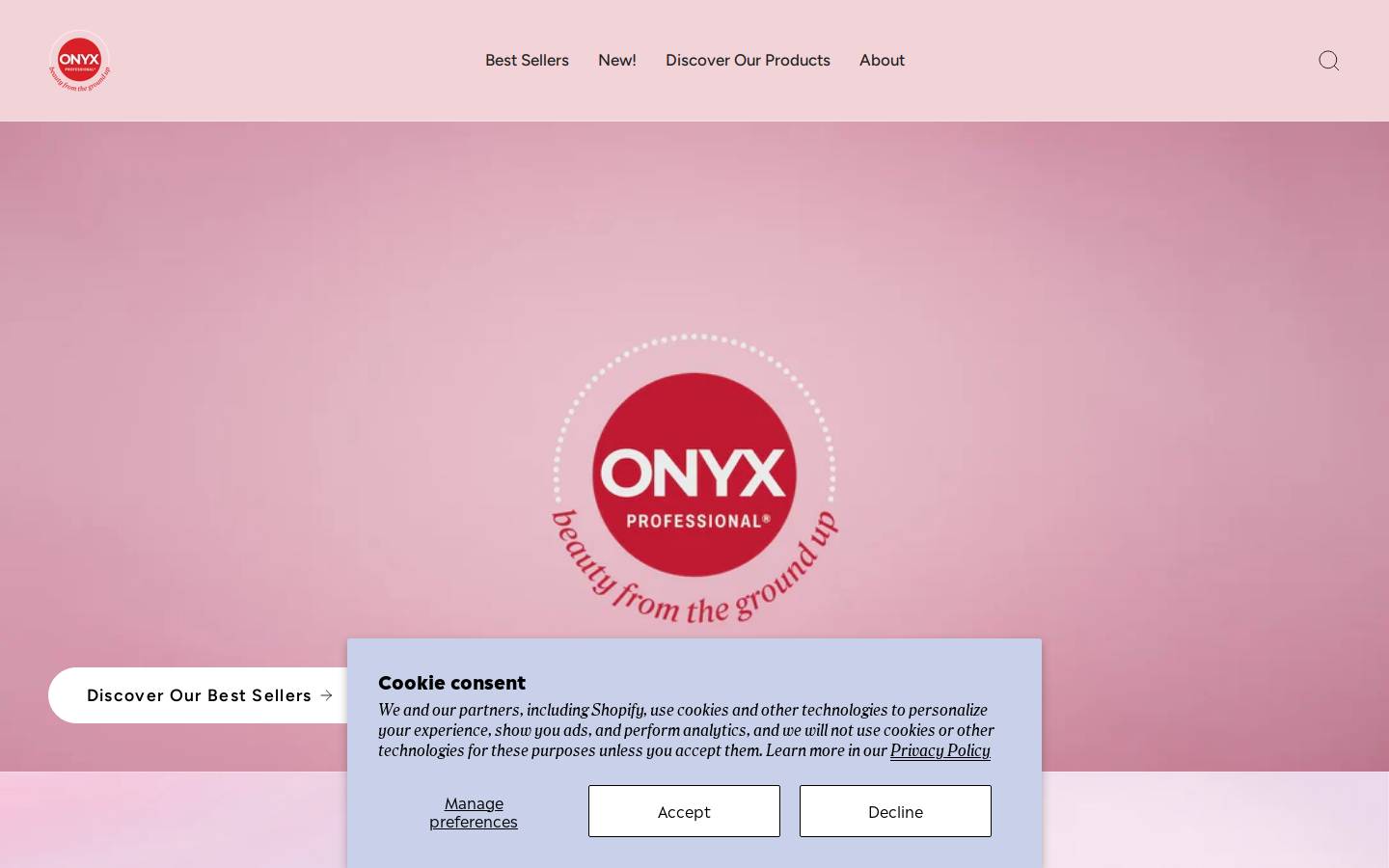 Onyx Brands homepage screenshot