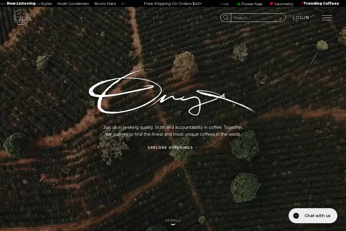 onyxcoffeelab.com homepage screenshot