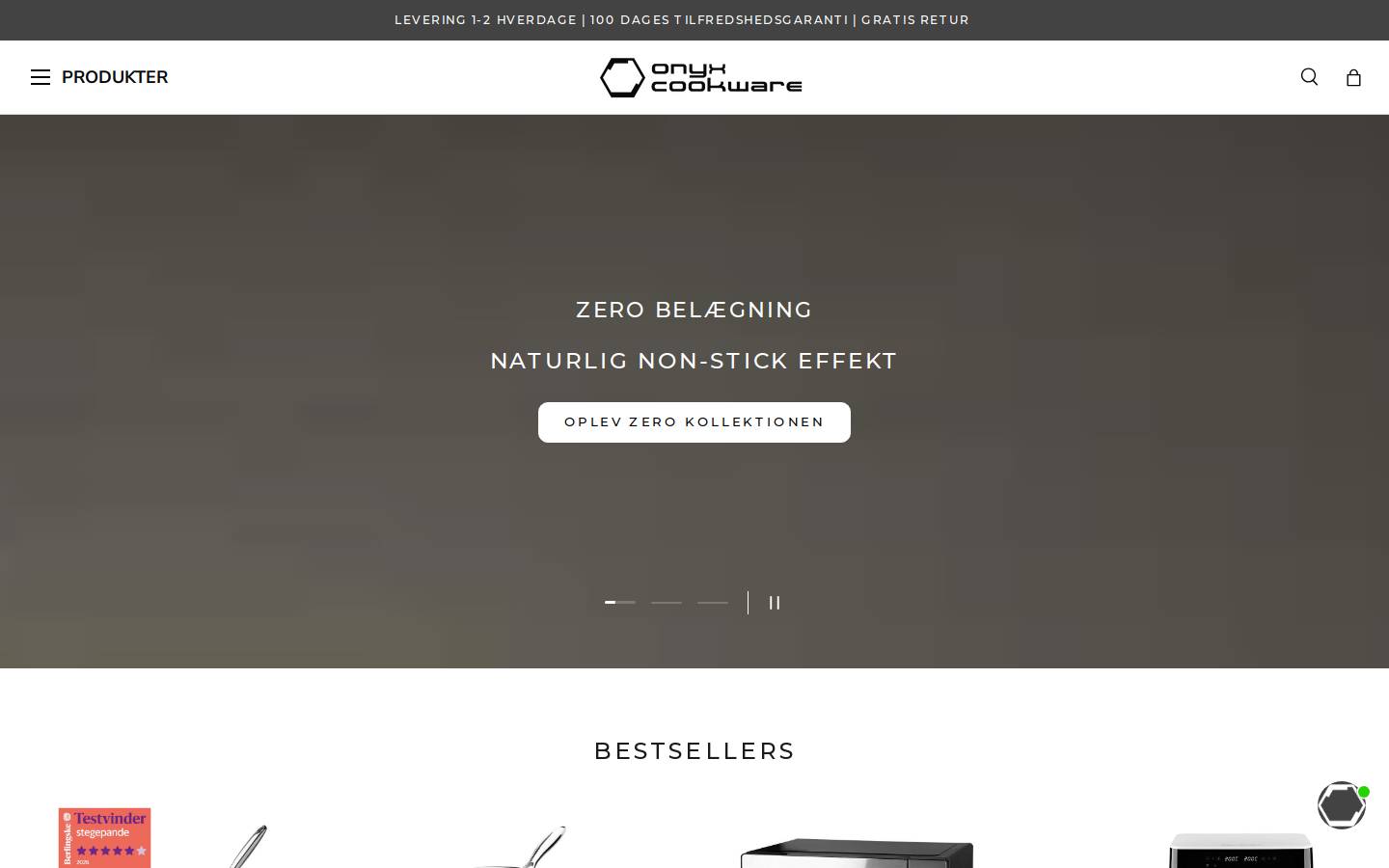 ONYX Cookware homepage screenshot