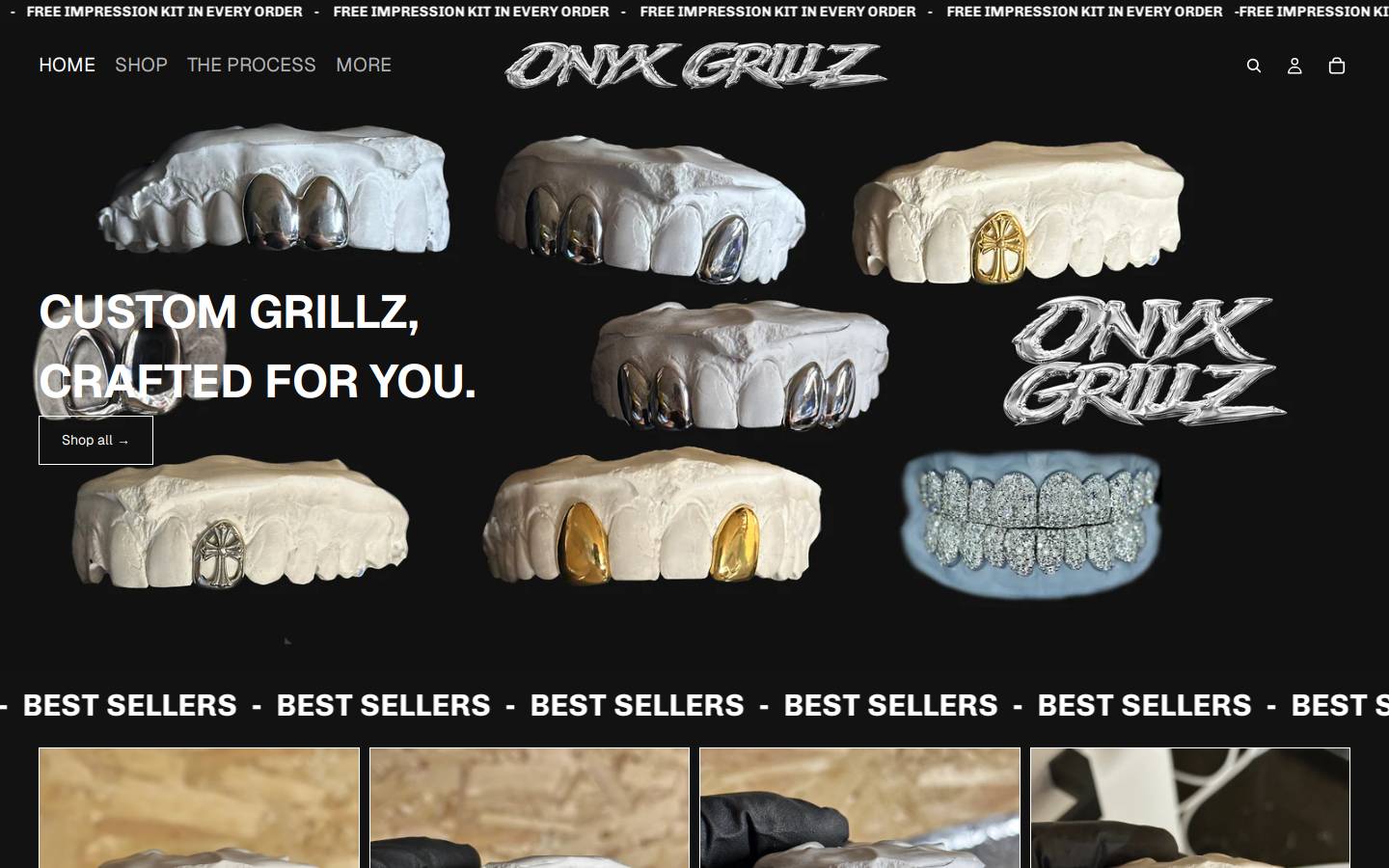 onyxgrillz.com homepage screenshot