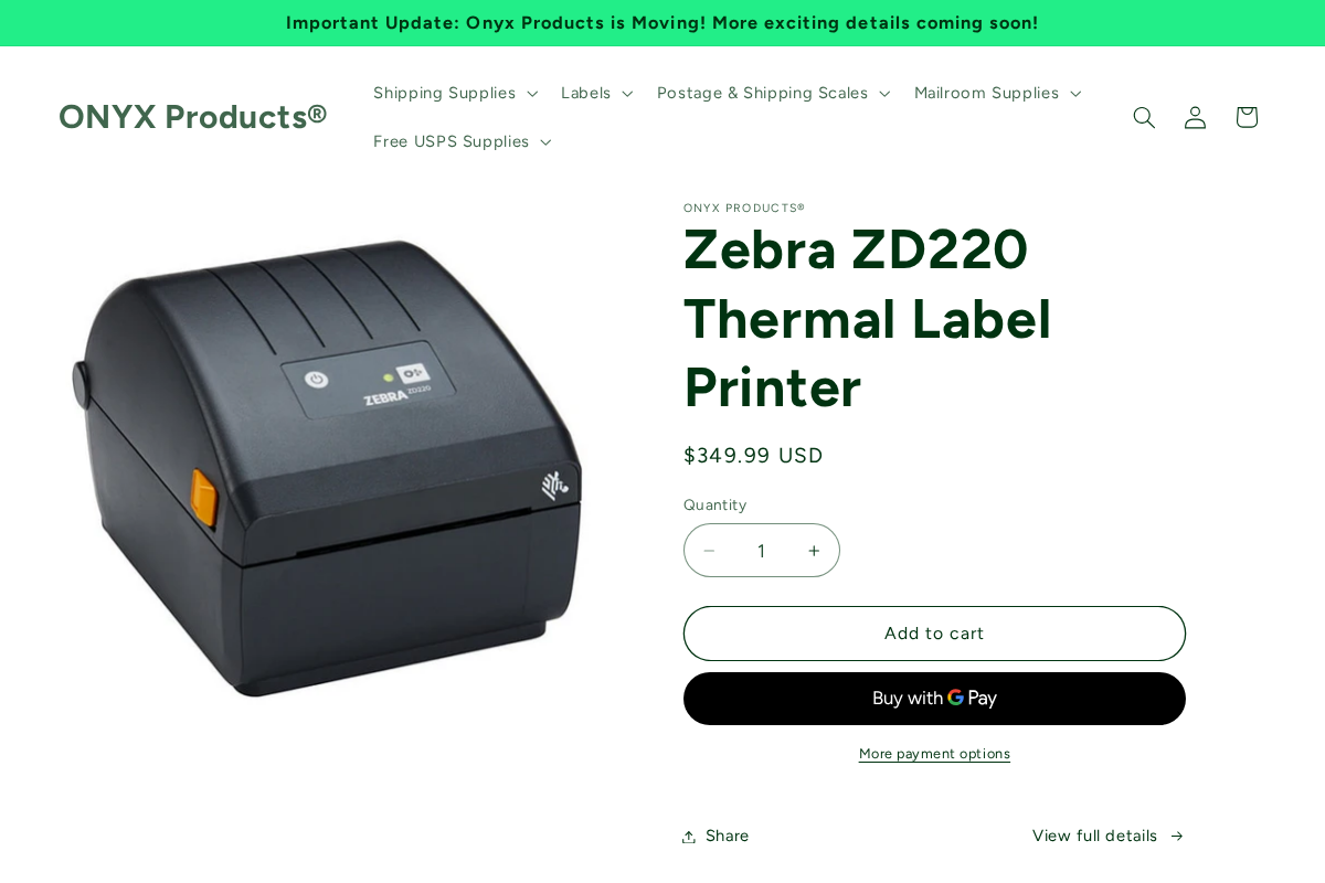 ONYX Products® homepage screenshot