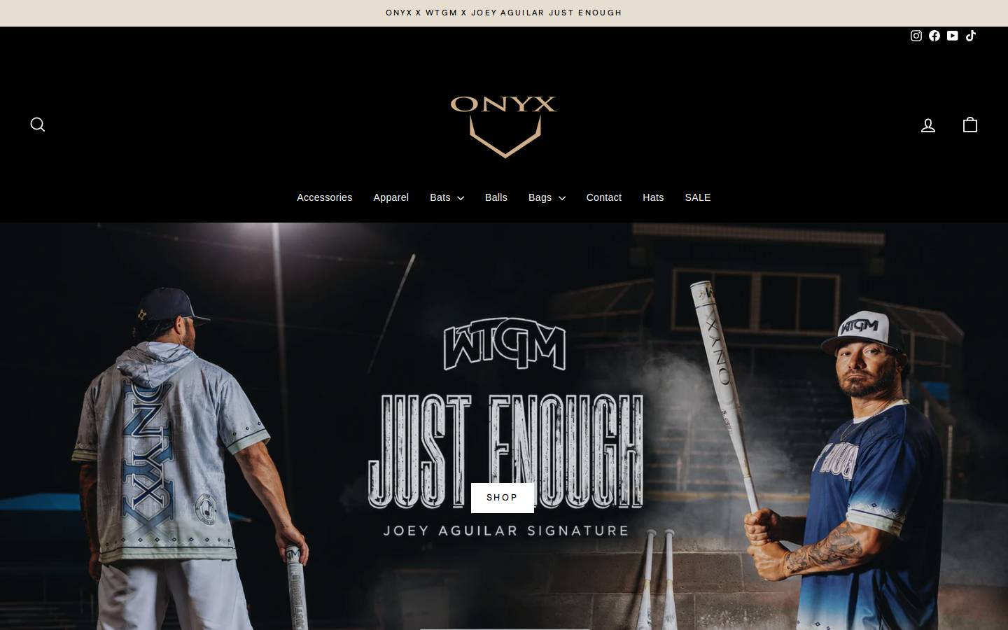 onyxsoftballbats.com homepage screenshot