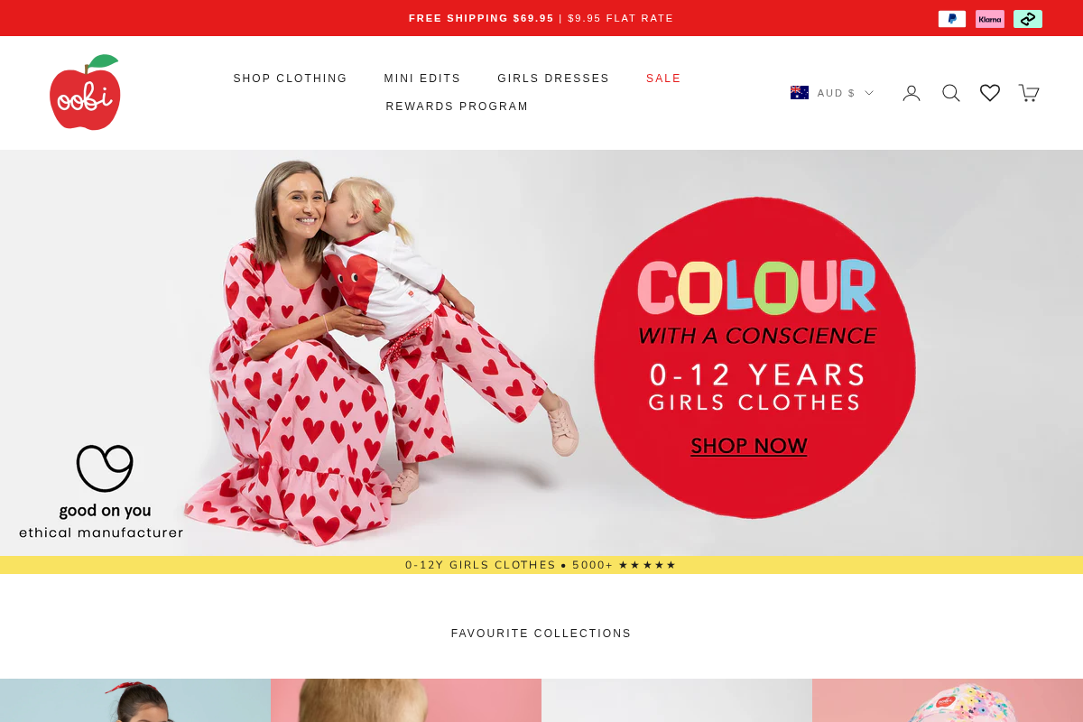 Welcome to Oobi Baby homepage screenshot