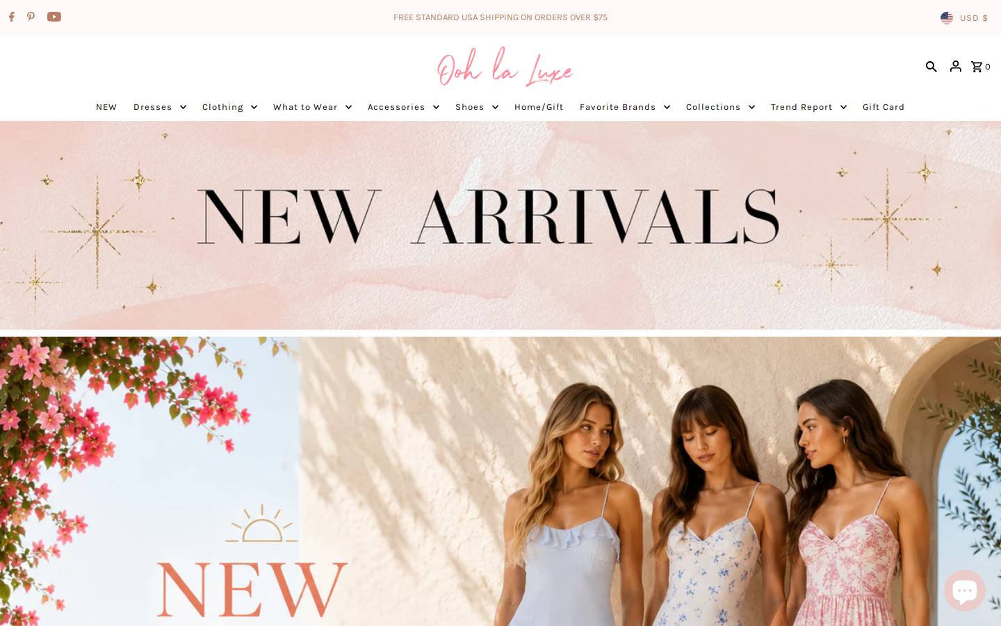 Ooh La Luxe homepage screenshot