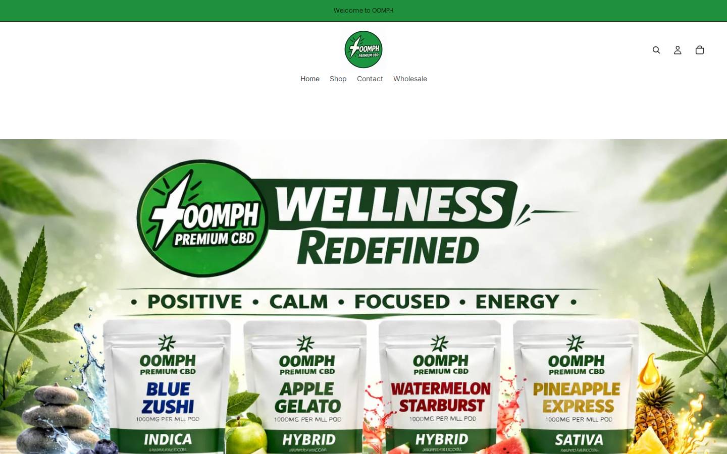 oomphcbd.com homepage screenshot