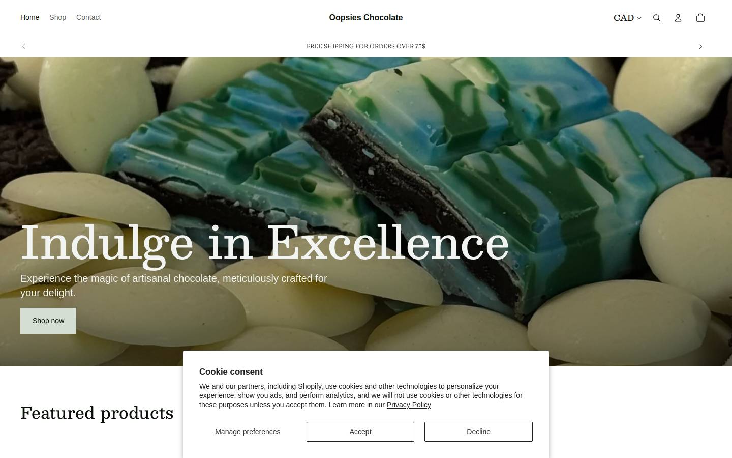 oopsies.ca homepage screenshot