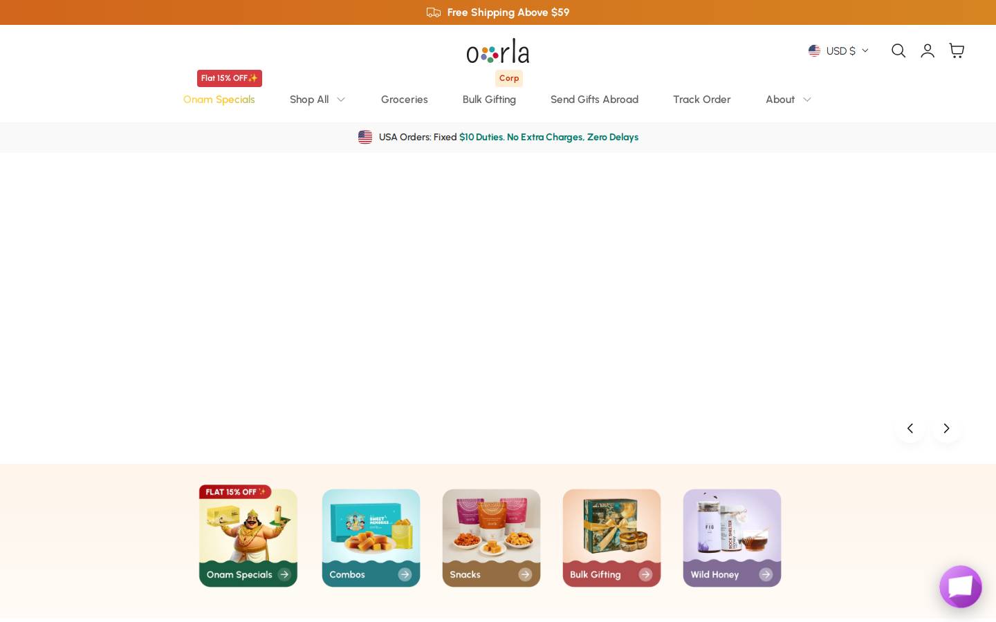 Oorla homepage screenshot