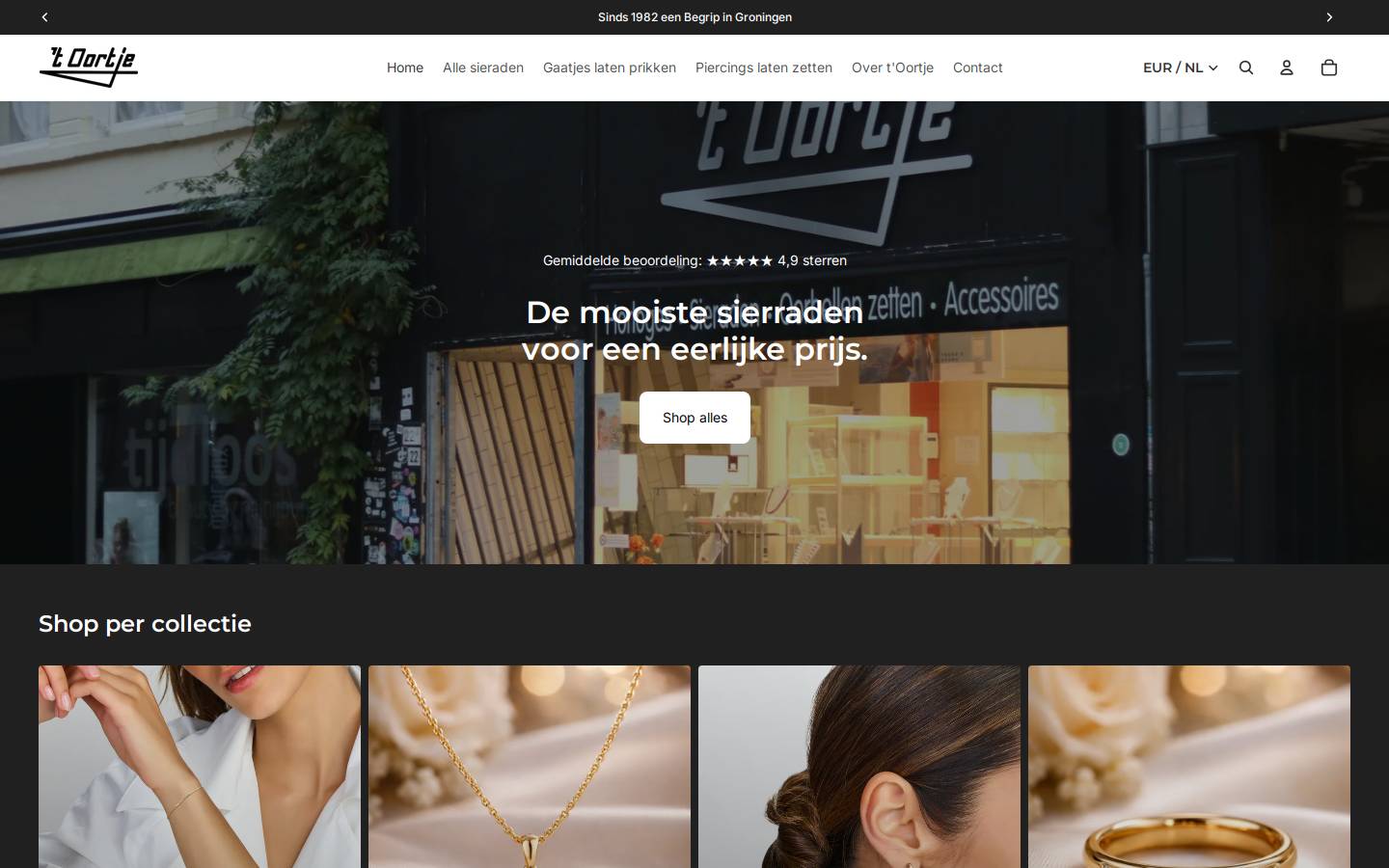 Oortje homepage screenshot