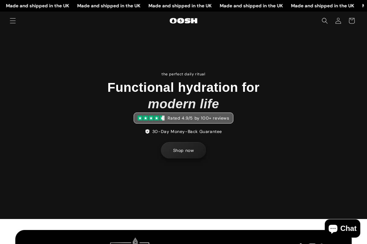 ooshperformance.com homepage screenshot