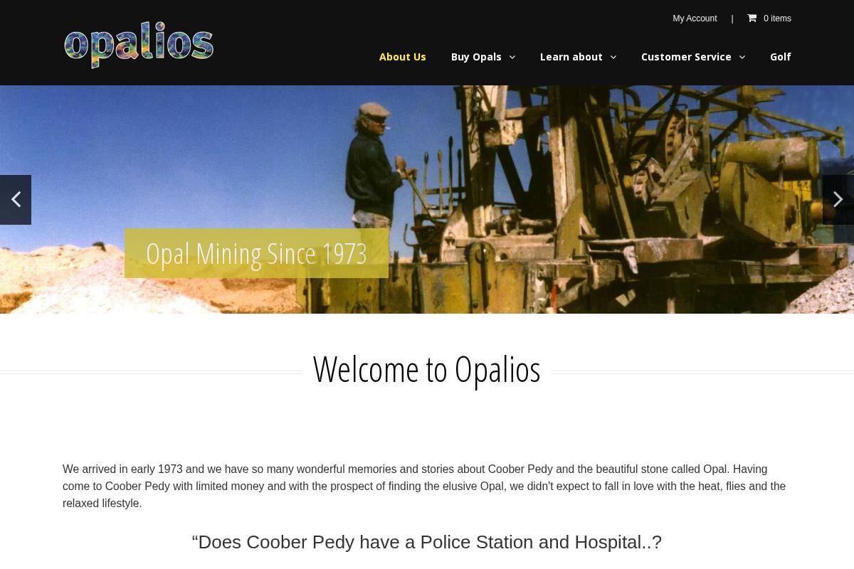 opalios.com.au homepage screenshot