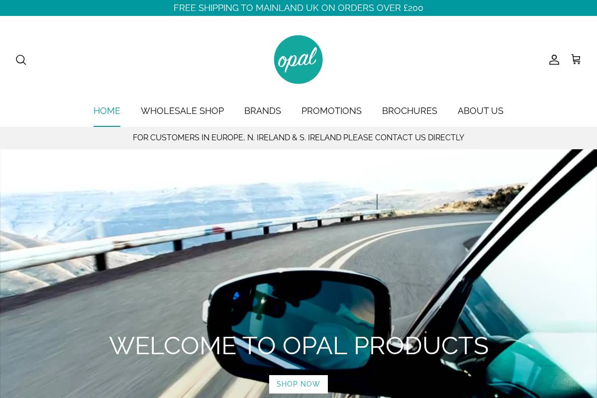 opalproducts.co.uk homepage screenshot