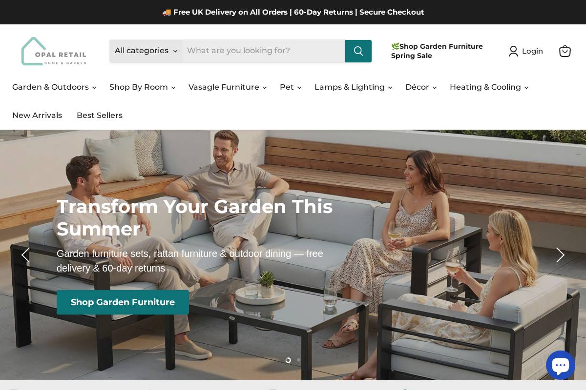 Opal Retail homepage screenshot