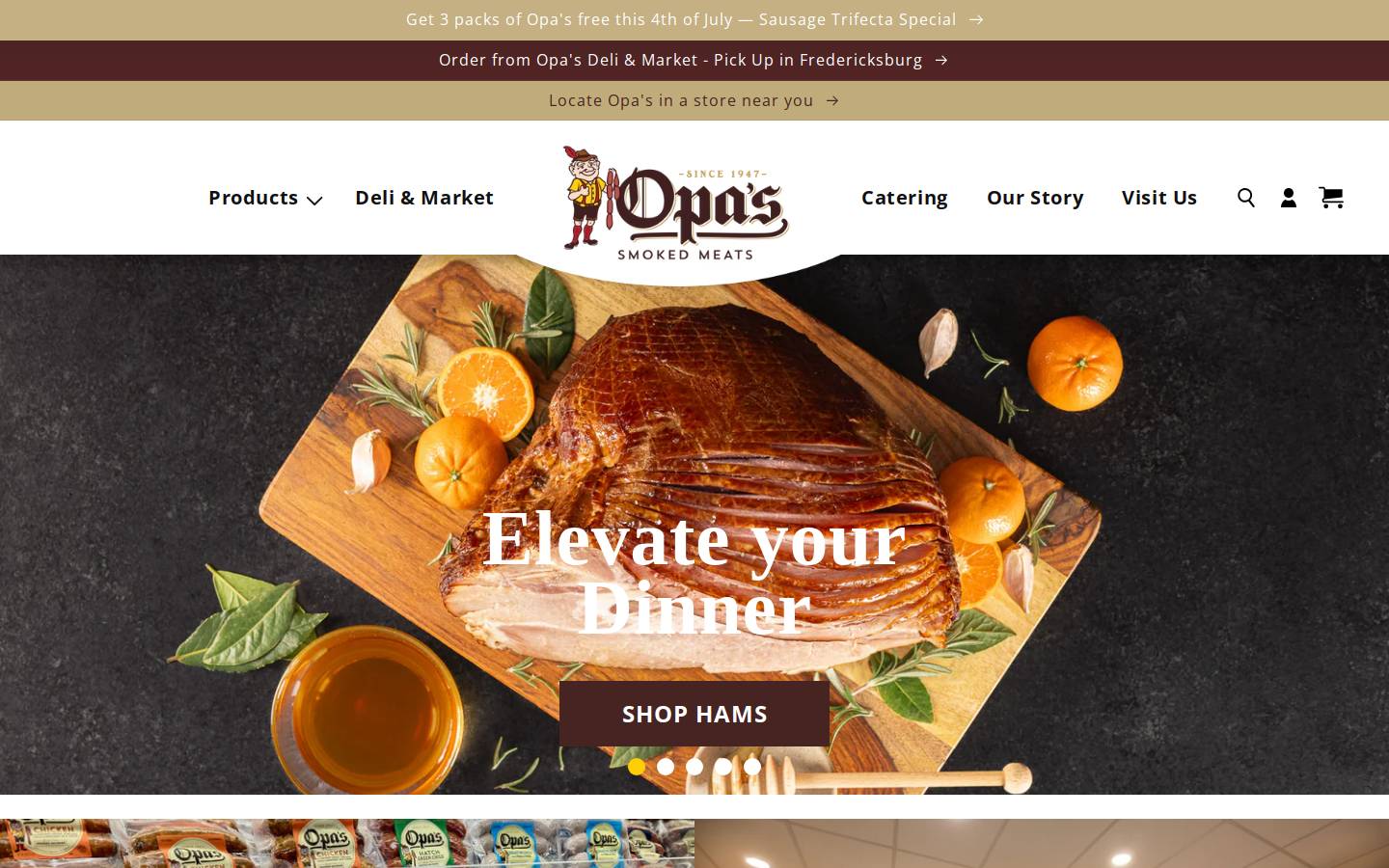 Opa's Smoked Meats homepage screenshot