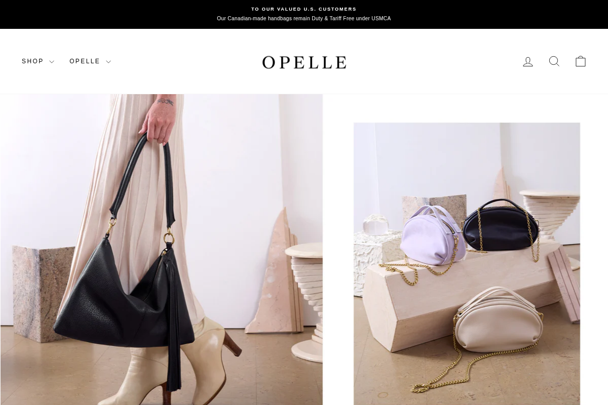 Opelle Canada homepage screenshot
