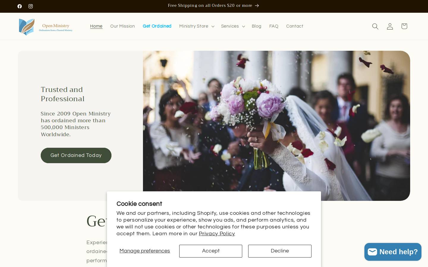 Open Ministry homepage screenshot