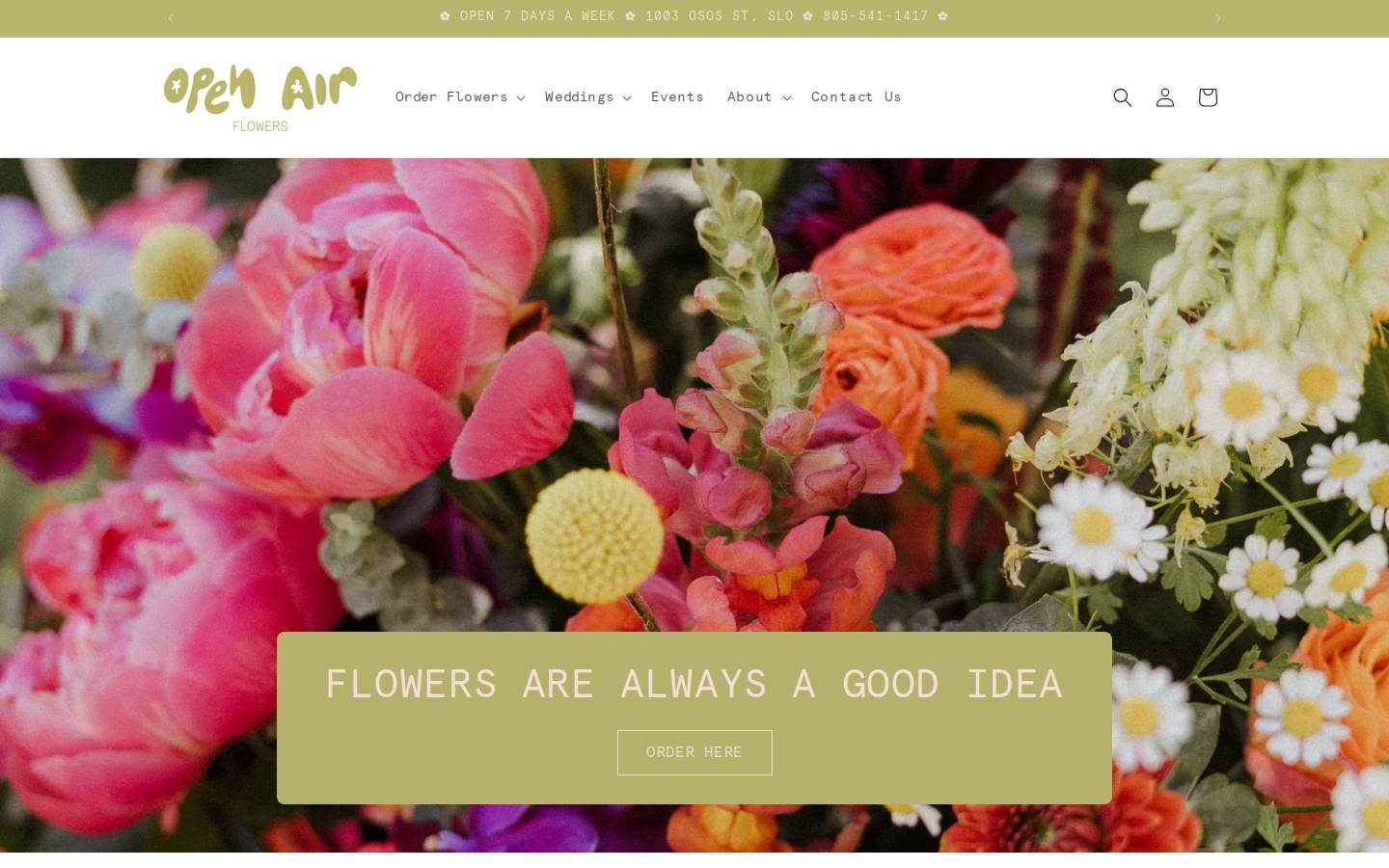 openairflowers.com homepage screenshot