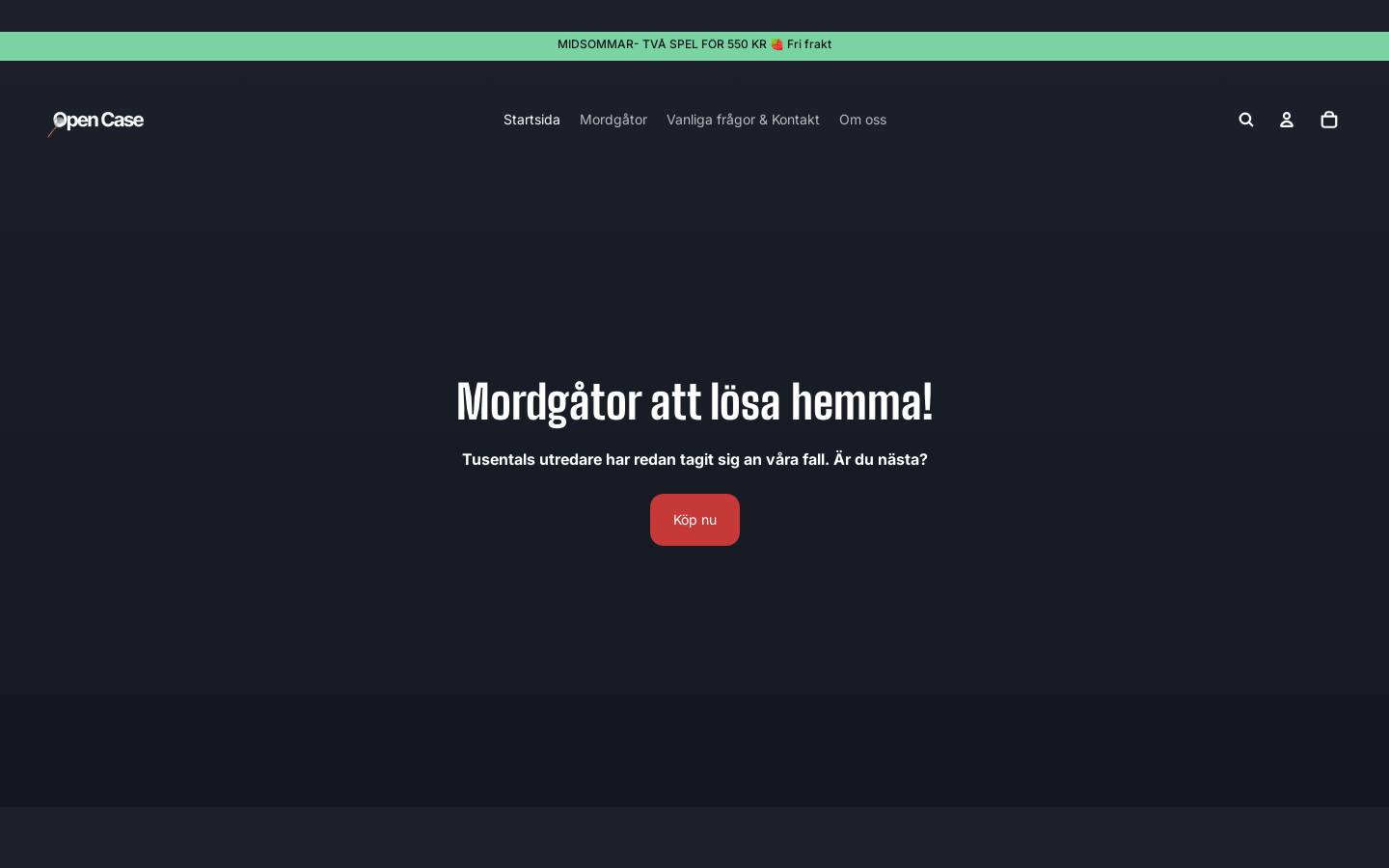 Open Case homepage screenshot