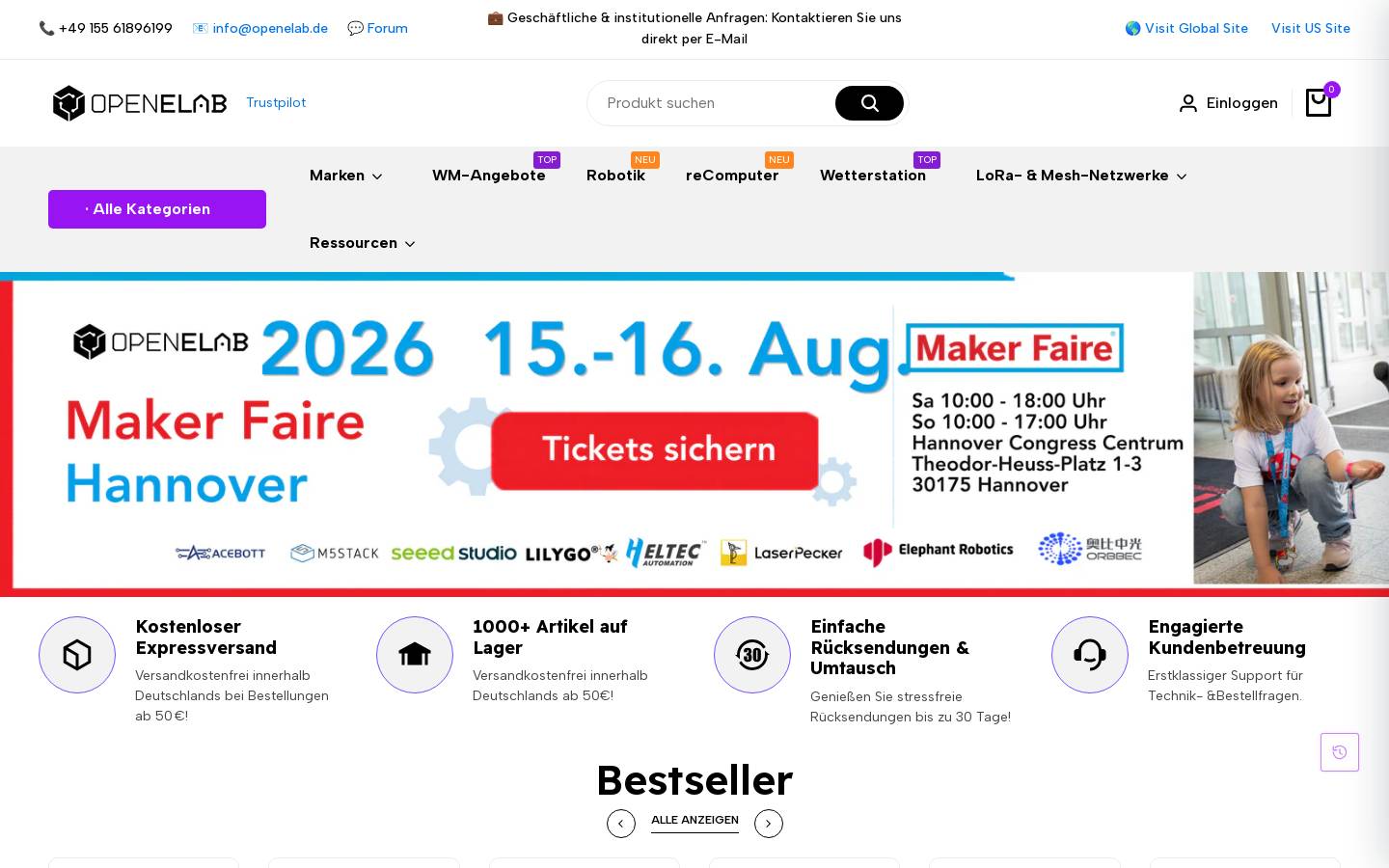 OpenELAB GmbH homepage screenshot