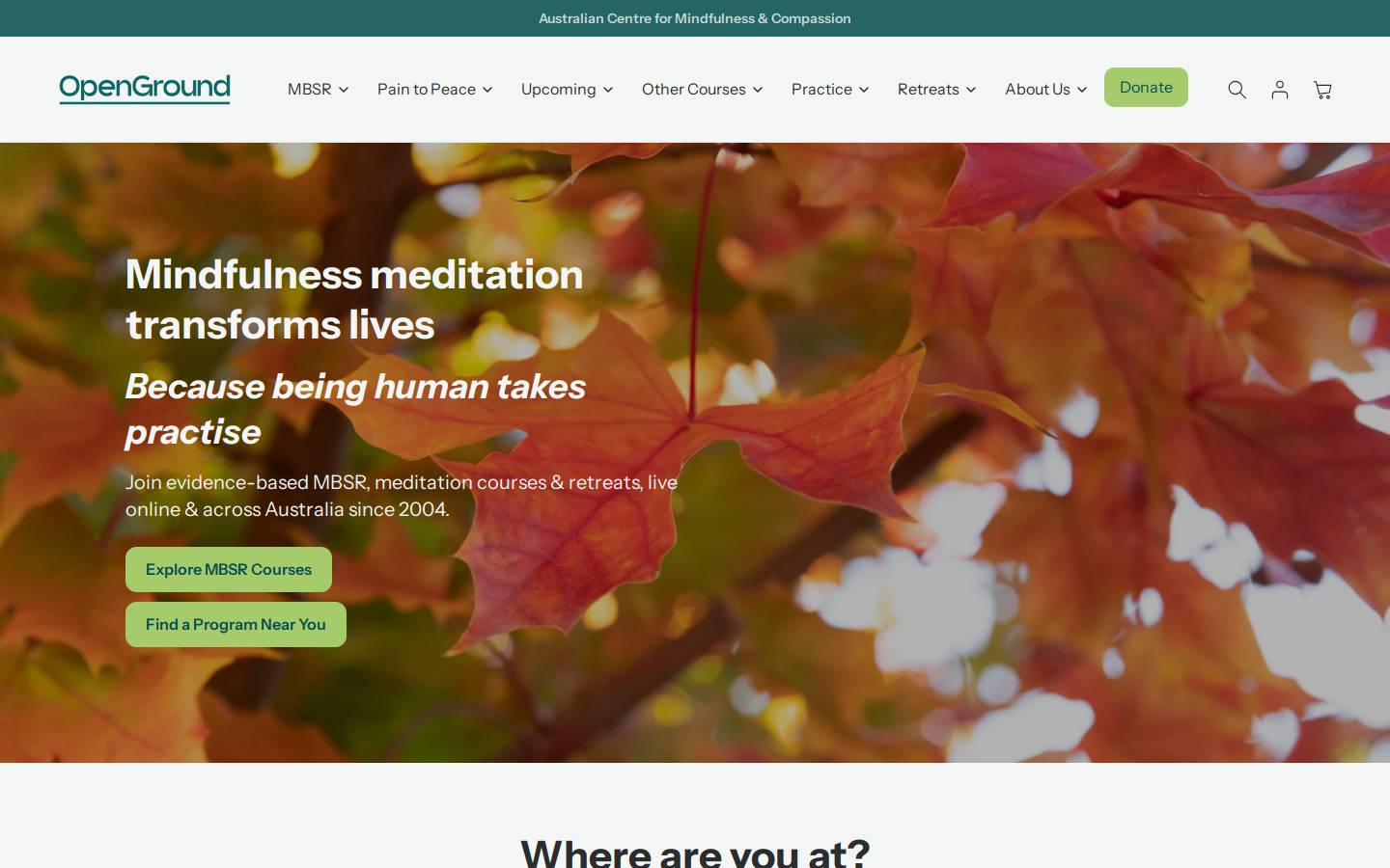 openground.com.au homepage screenshot