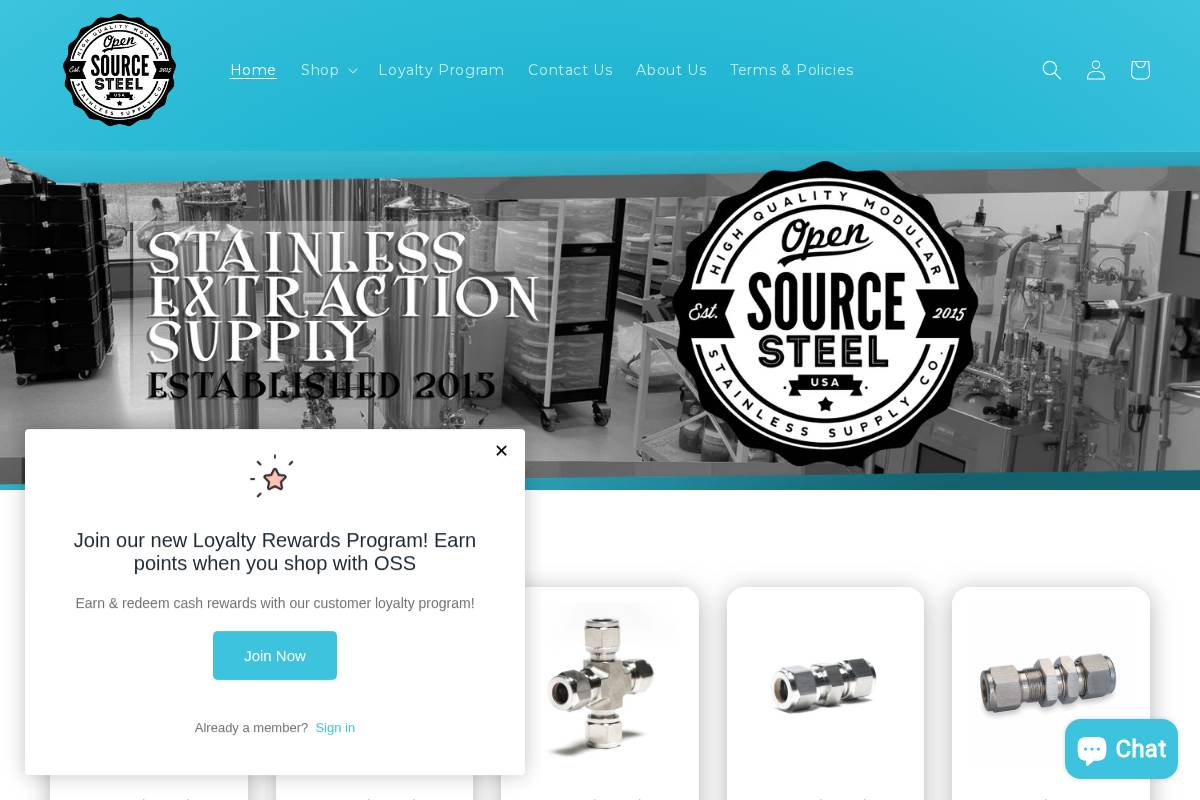 opensourcesteel.com homepage screenshot