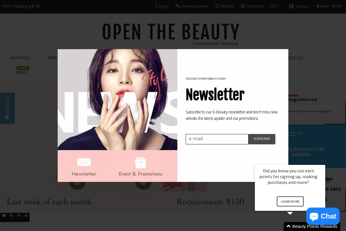 OpentheBeauty homepage screenshot