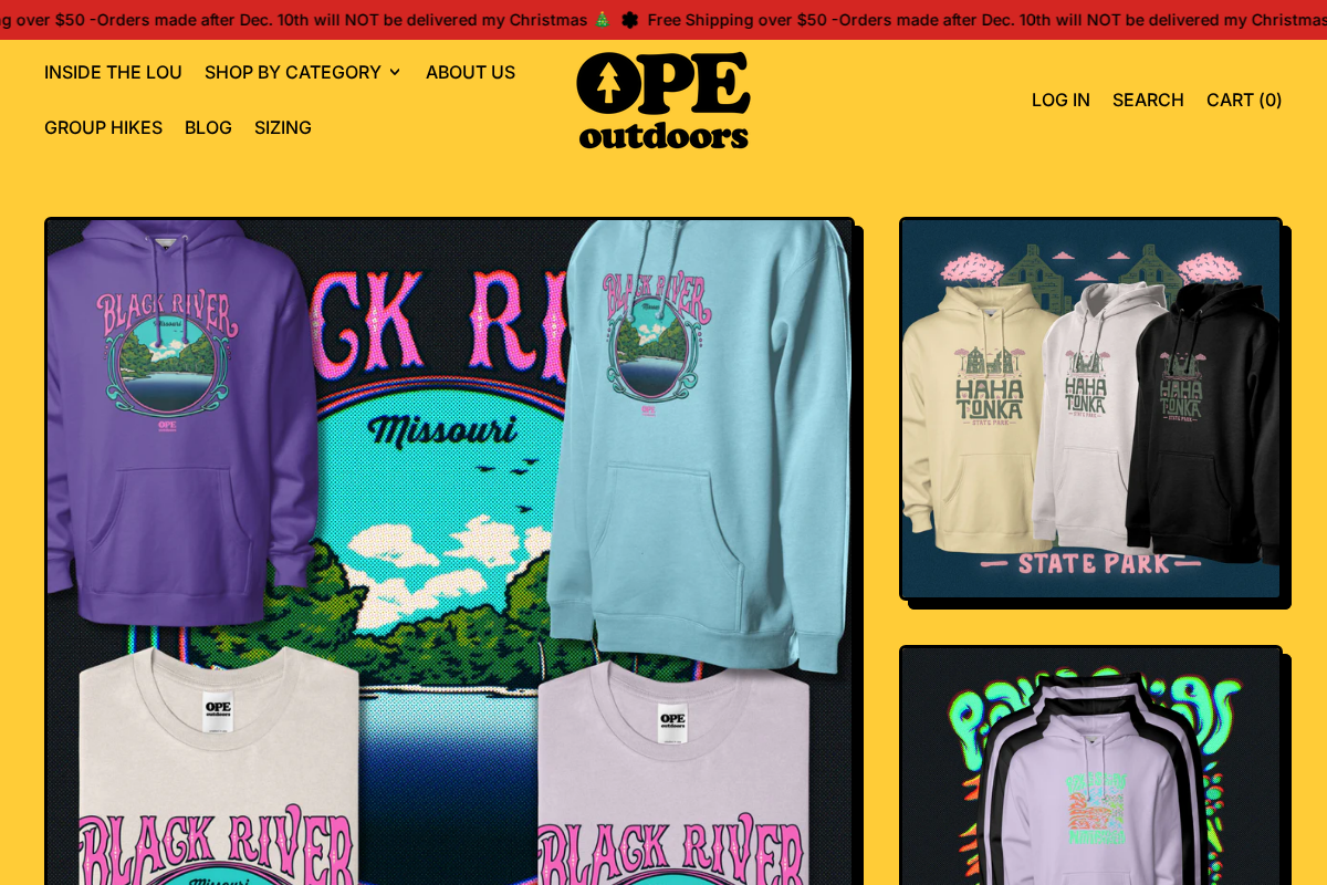 opeoutdoors.com homepage screenshot